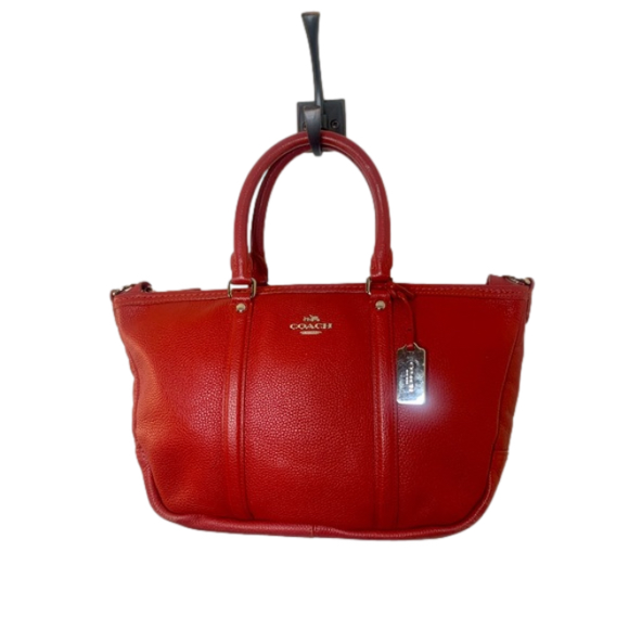 Coach Handbags - Coach Central Pebbled Leather Red Satchel Bag EUC